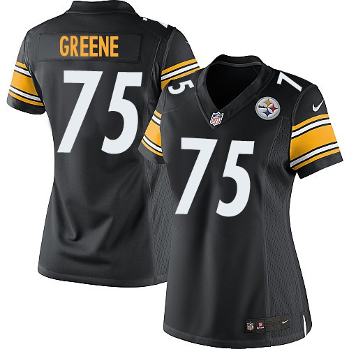 Women's Elite Joe Greene Nike Jersey Black Home - #75 NFL Pittsburgh Steelers